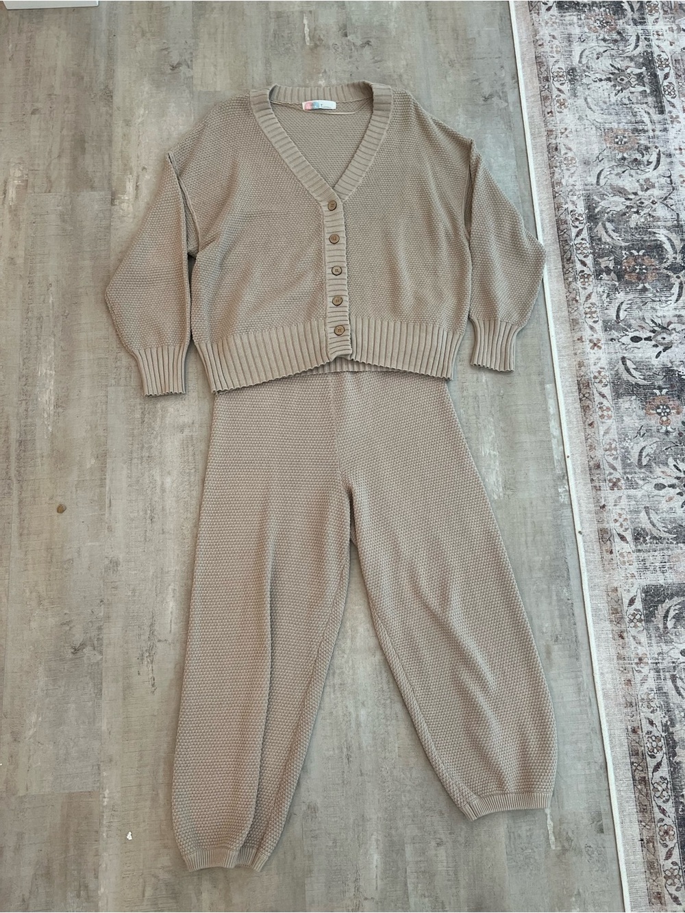 Free People Neutral Knit Two-Piece Pajama Set - Beige Taupe